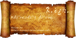 Könczöl Áron névjegykártya